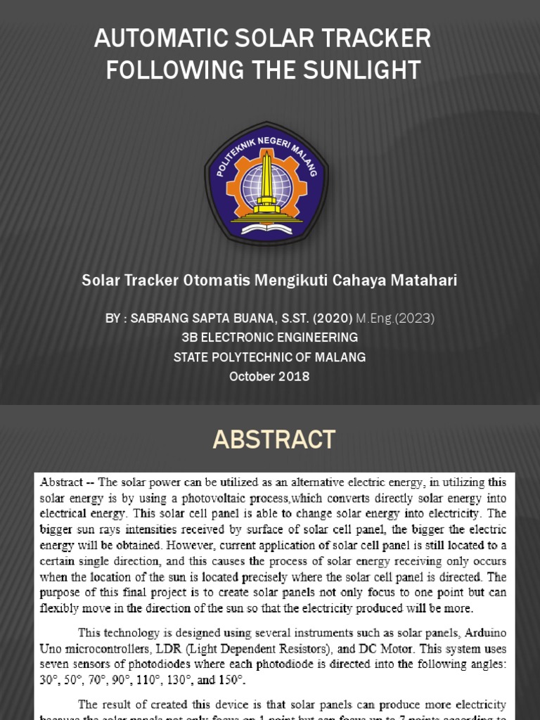 Automatic Solar Tracker System Design | PDF | Science & Mathematics ...