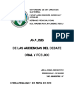 Analisis de Las Audiencias Del Debate Oral y Público Jeraldinne