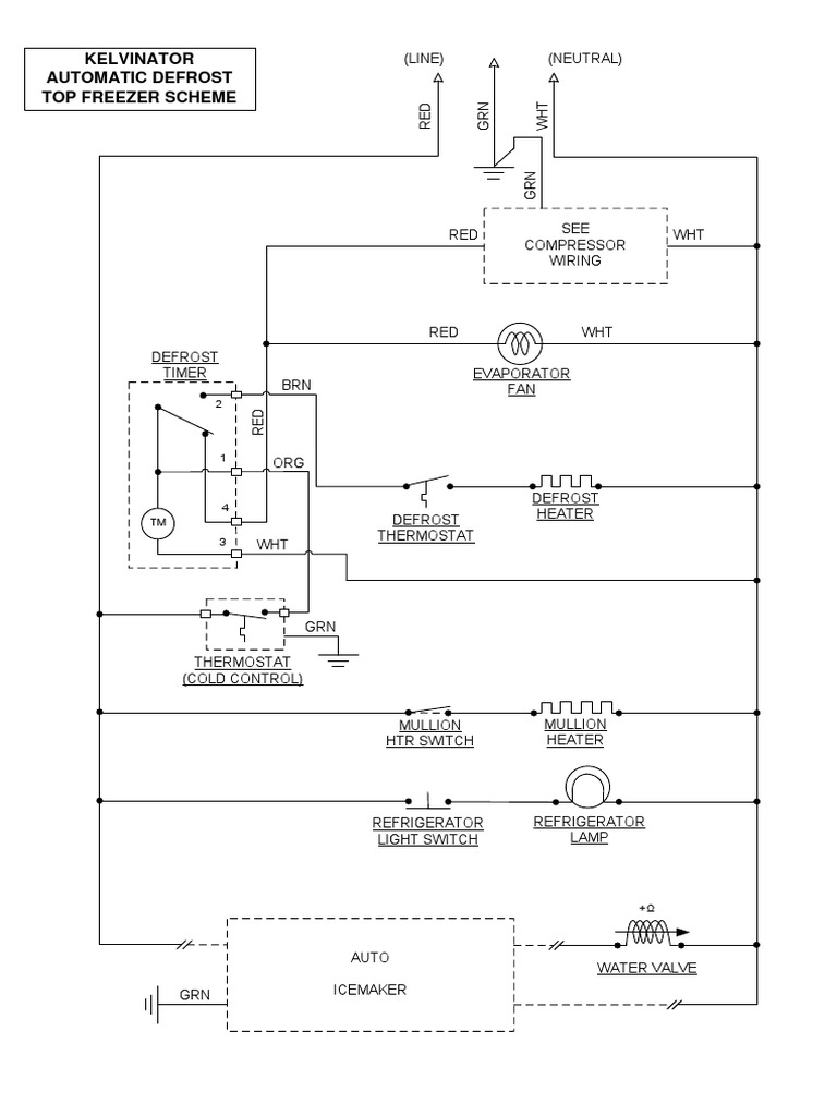 Kelvinator No Frost Wiring Diagram | PDF | Refrigerator | Engineering  Thermodynamics