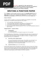 Process Writing A Position Paper