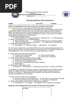 Second Periodic Test in English V NAME: - GR.& SEC. - SCORE: - Read The Paragraphs Below Then Answer The Questions That Follow