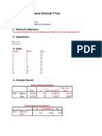SPSS Lab - Dependent (Paired) T-Test: 1. Research Objective: 2. Hypothesis