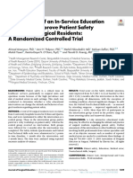 Effectiveness of An In-Service Education Program To Improve Patient Safety Directed at Surgical Residents: A Randomized Controlled Trial