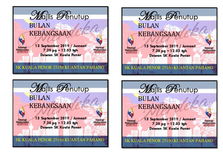 Teks Penutup Bulan Kebangsaan 2019