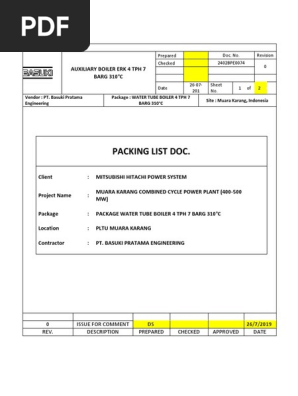 Packing List