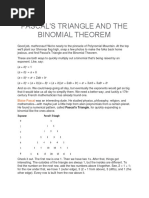 Pascal's and Binomial Theorem