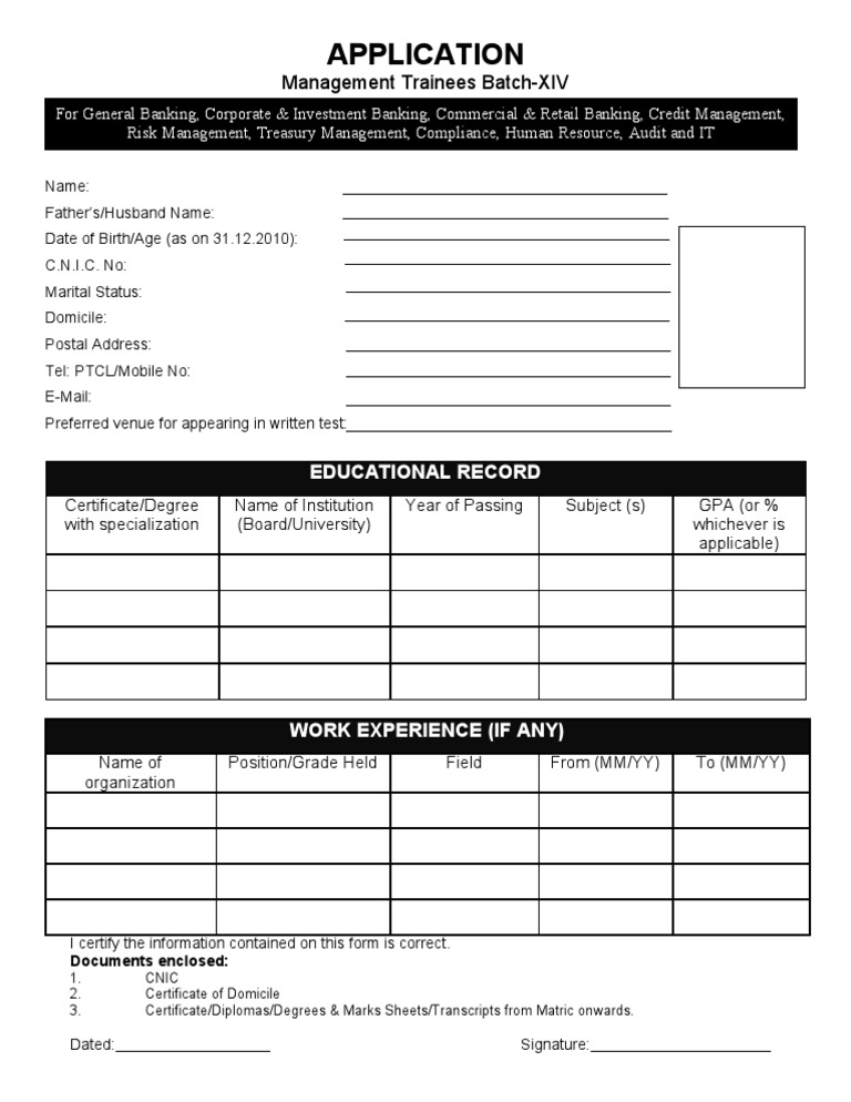 NBP Application | PDF | Career & Growth | Business