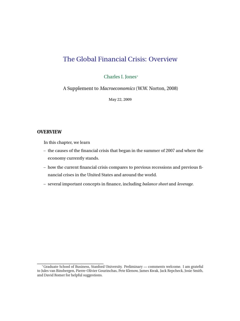 Causes of the Global Financial Crisis | PDF | Finance & Money ...