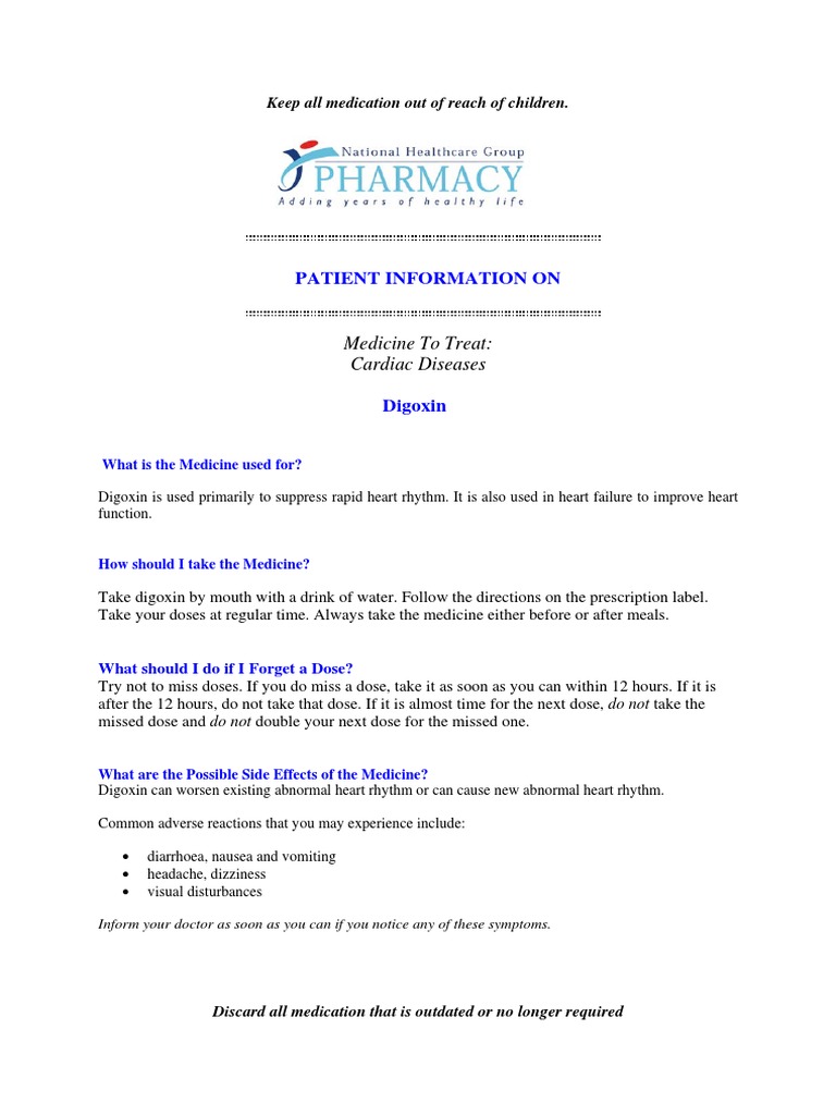 Digoxin PDF Dose (Biochemistry) Chemistry