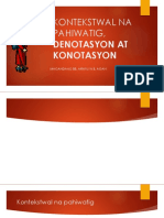 Kontekstwal Na Pahiwatig, Denotasyon at Konotasyon