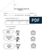 Prueba Matemática Forma 1 Egundo Basico