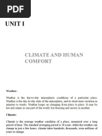 Unit I: Climate and Human Comfort