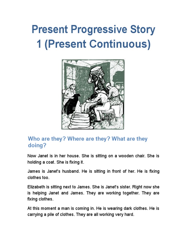 Present Continuous Story PDF