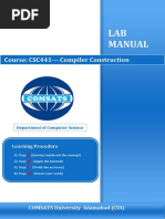 Lab Manual Compiler in C #