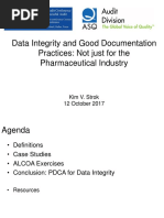 Data Integrity and Good Documentation Practices Not Just for the Pharmaceutical Industry