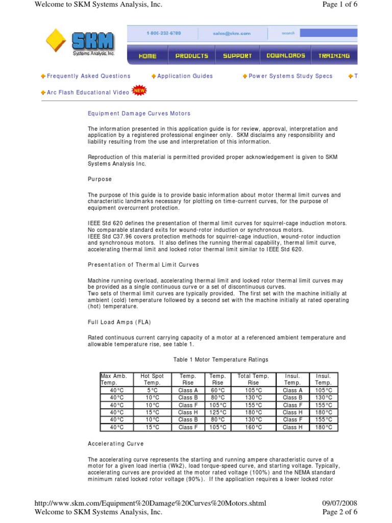Motor Thermal Limit Curve PDF Electrical Engineering