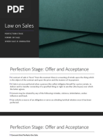 Law On Sales: Perfection Stage Forms of Sale When Sale Is Simulated