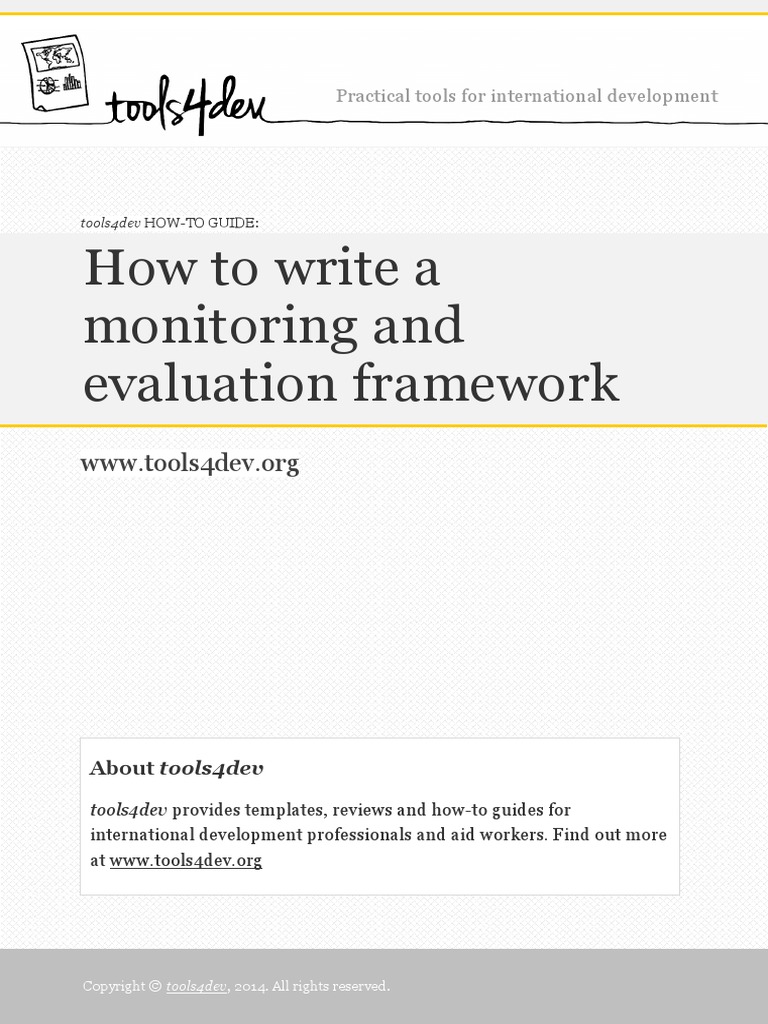 How To Write A Monitoring and Evaluation Framework PDF | PDF ...