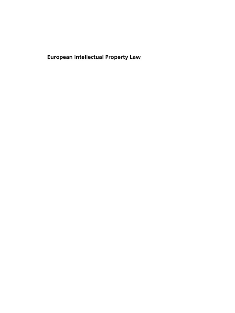 Kur, Thomas DreierEuropean Intellectual Property Law Text