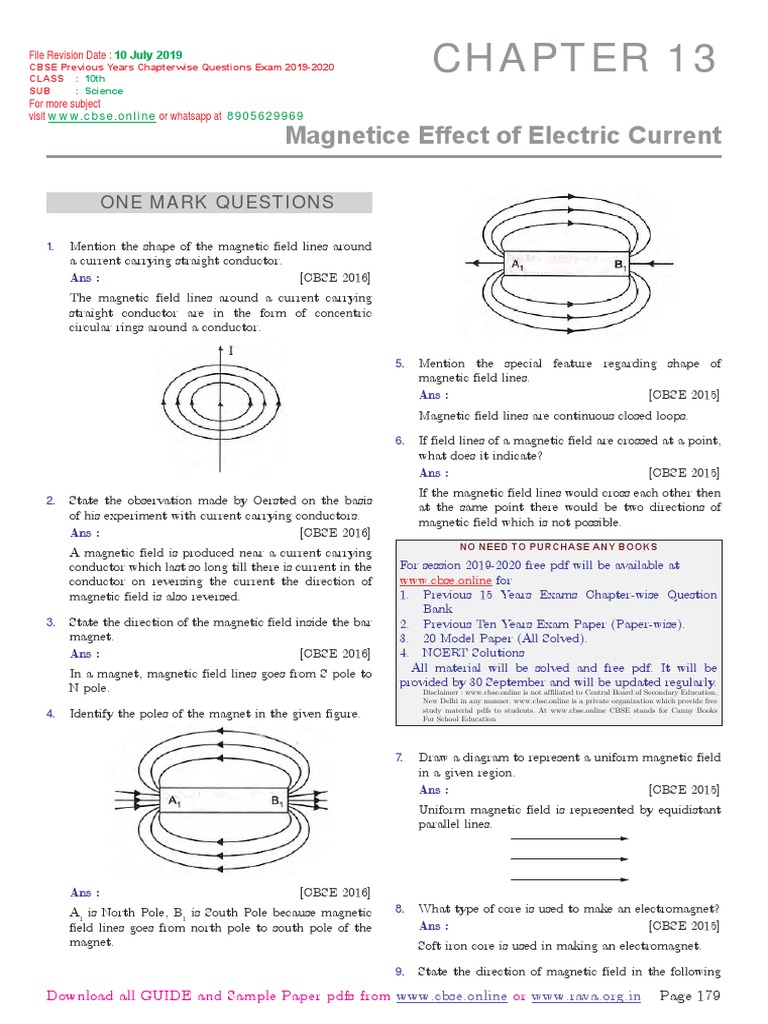 Magnetism and Electric Current Guide | PDF | Magnetic Field ...