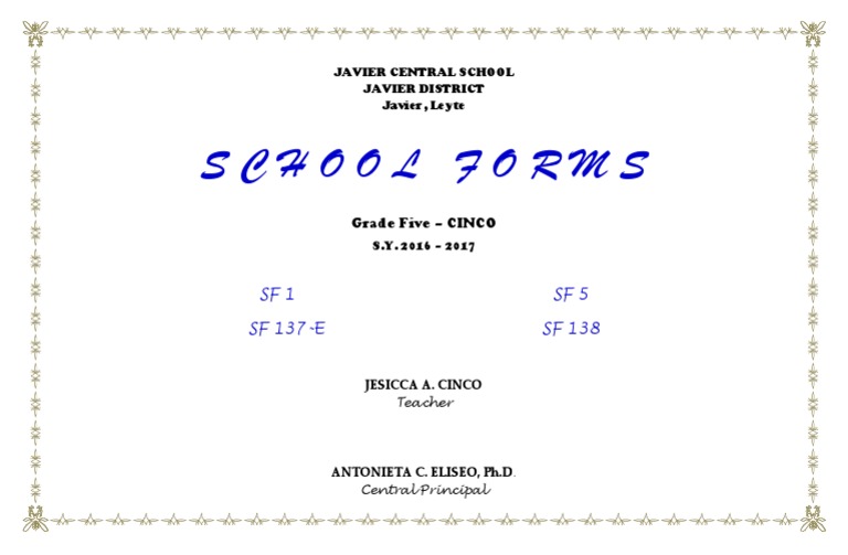 SF Forms for Grade Five Students | PDF | Self-Improvement
