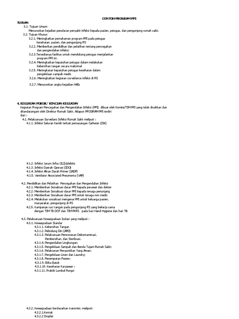 Program PPI: Pencegahan Infeksi Rumah Sakit | PDF | Sains & Matematika