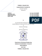 Wheel Chair For Paraplegic Patients: Ajith V Aravind Jain Jithin Francis Joel Jude