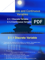 2.1 Discrete and Continuous Variables