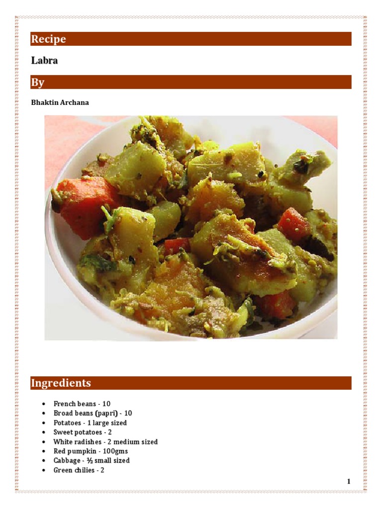 Recipe: L A B R A | PDF