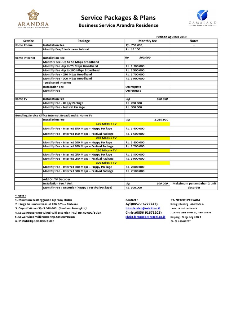 Netciti Internet Packages & Pricing | PDF | Internet | Cyberspace