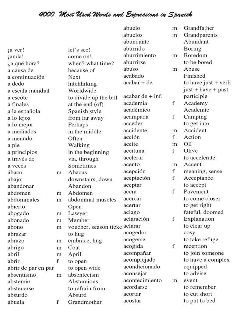 4000 Palabras Diccionario | PDF, image size:768x1024