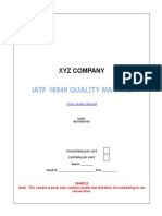 Iatf 16949 Quality Manual: Xyz Company