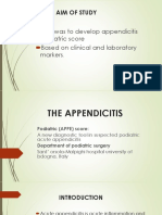 Aim of Study: Aim Was To Develop Appendicitis Podiatric Score Based On Clinical and Laboratory Markers
