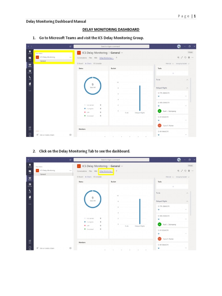 Delay Monitoring Dashboard Manual 1160217569 PDF