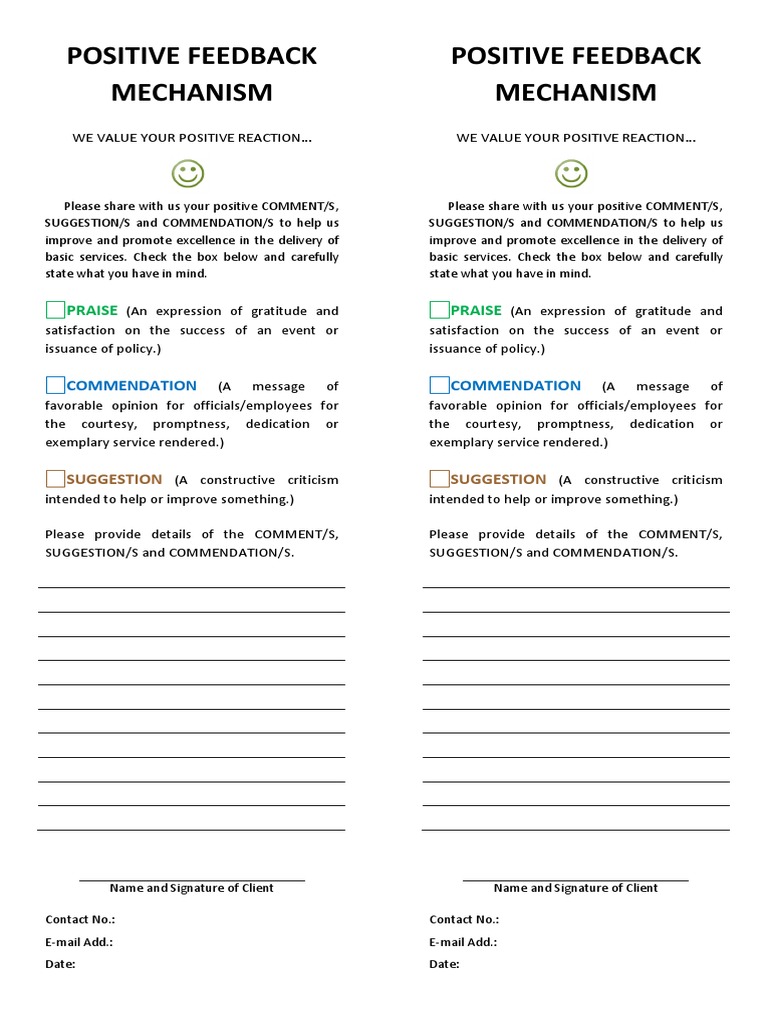 Positive Feedback Submission Form | PDF