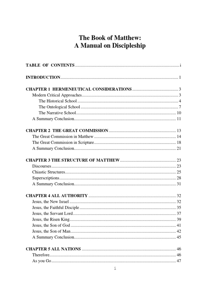 Discipleship in the Book of Matthew | PDF | Gospel Of Matthew ...