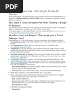 Tourist Schengen Visa Procedure