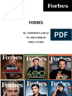 Forbes: By: Tehmeena Riaz To: Sir Sohrab (MBA 1.5YRS)