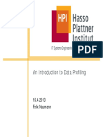Naumann2013 Presentation - An Introduction To Data Profiling PDF