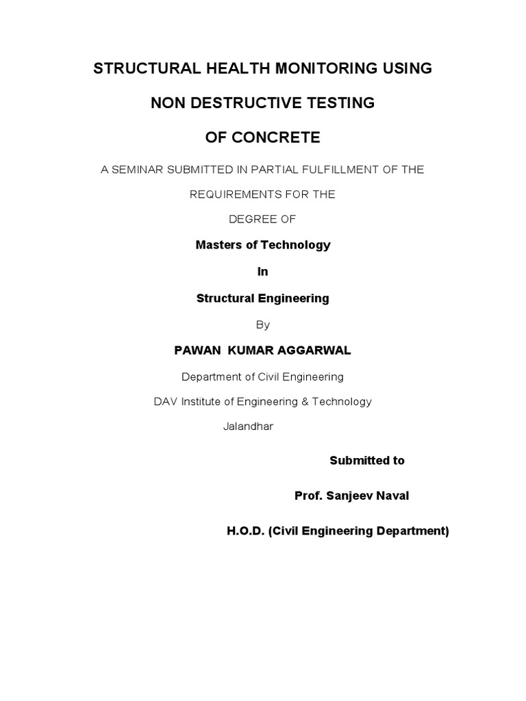 NDT for Concrete Structural Health Monitoring | PDF | Nondestructive ...