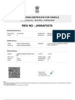 REG NO: JH09AF3278: Registration Certificate For Vehicle