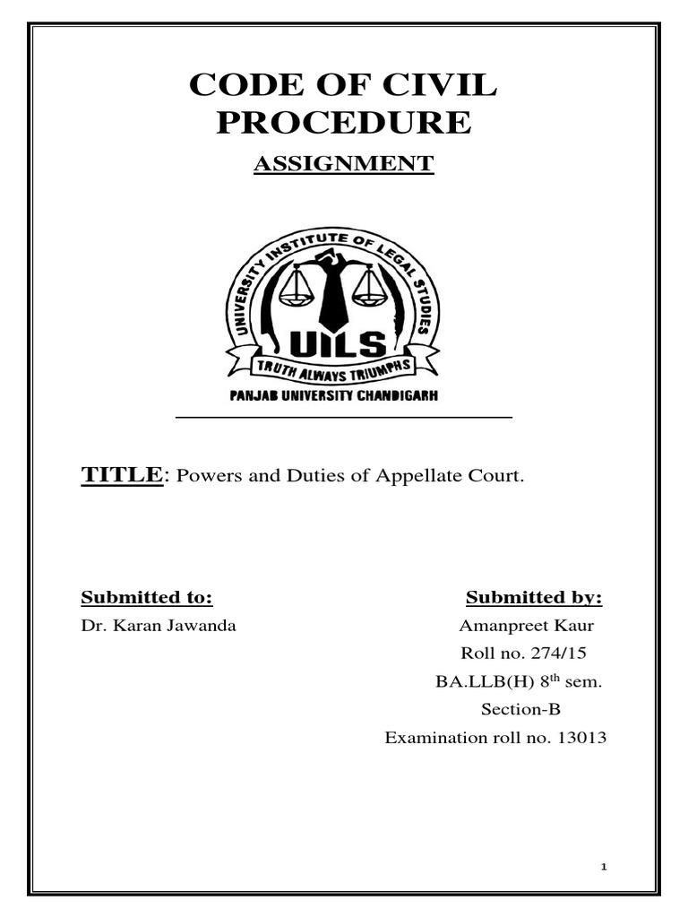 Code of Civil Procedure | PDF | Judgment (Law) | Appellate Court