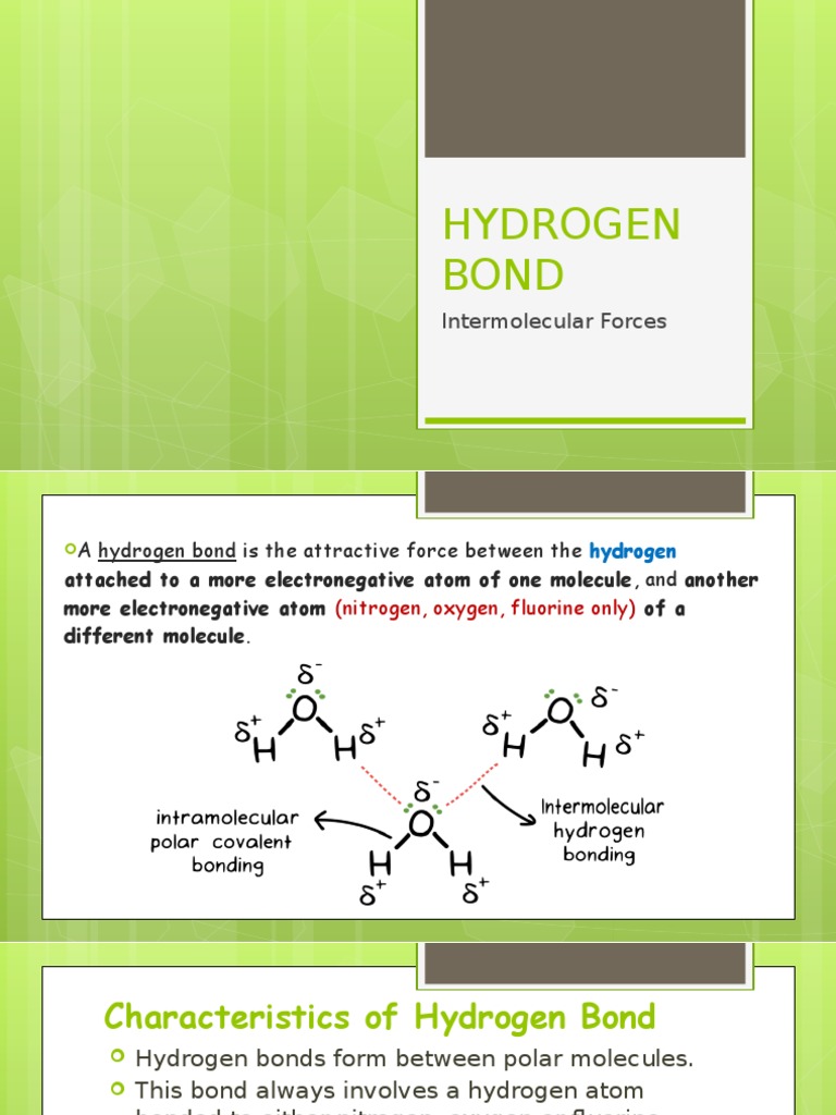 Hydrogen Bond Forces Explained | PDF | Hydrogen Bond | Covalent Bond