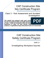 CAF Construction Site Safety Certificate Program: Class 3 - Risk Assessment and Accident Investigation