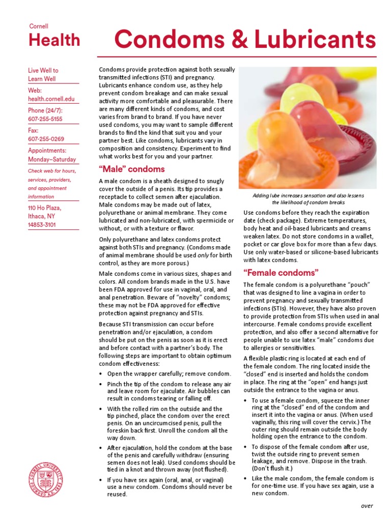 Condoms Lube Cornel | PDF | Condom | Safe Sex