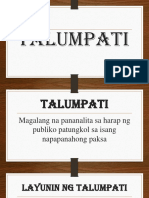 Talumpati (Filipino Sa Piling Larang)