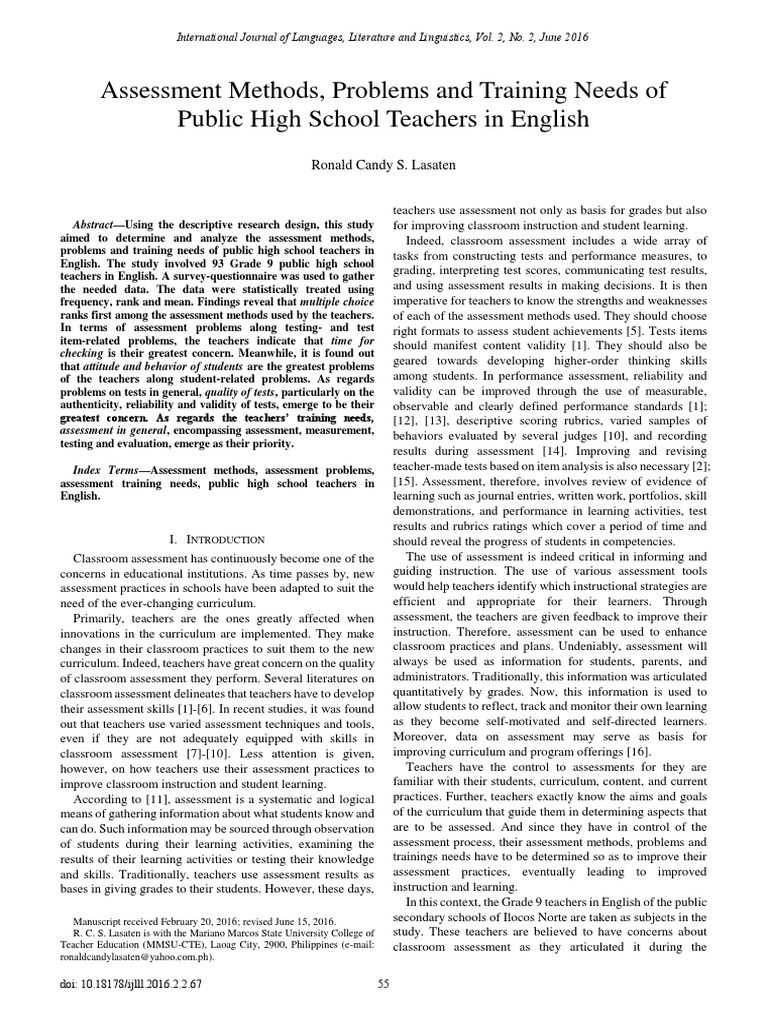 Thesis Pdf Pdf Educational Assessment Test Assessment