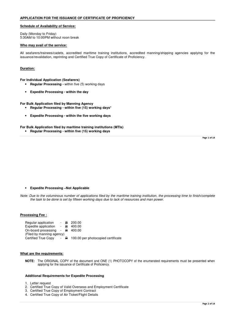 Issuance of COP PDF | PDF | Sailor | Ships