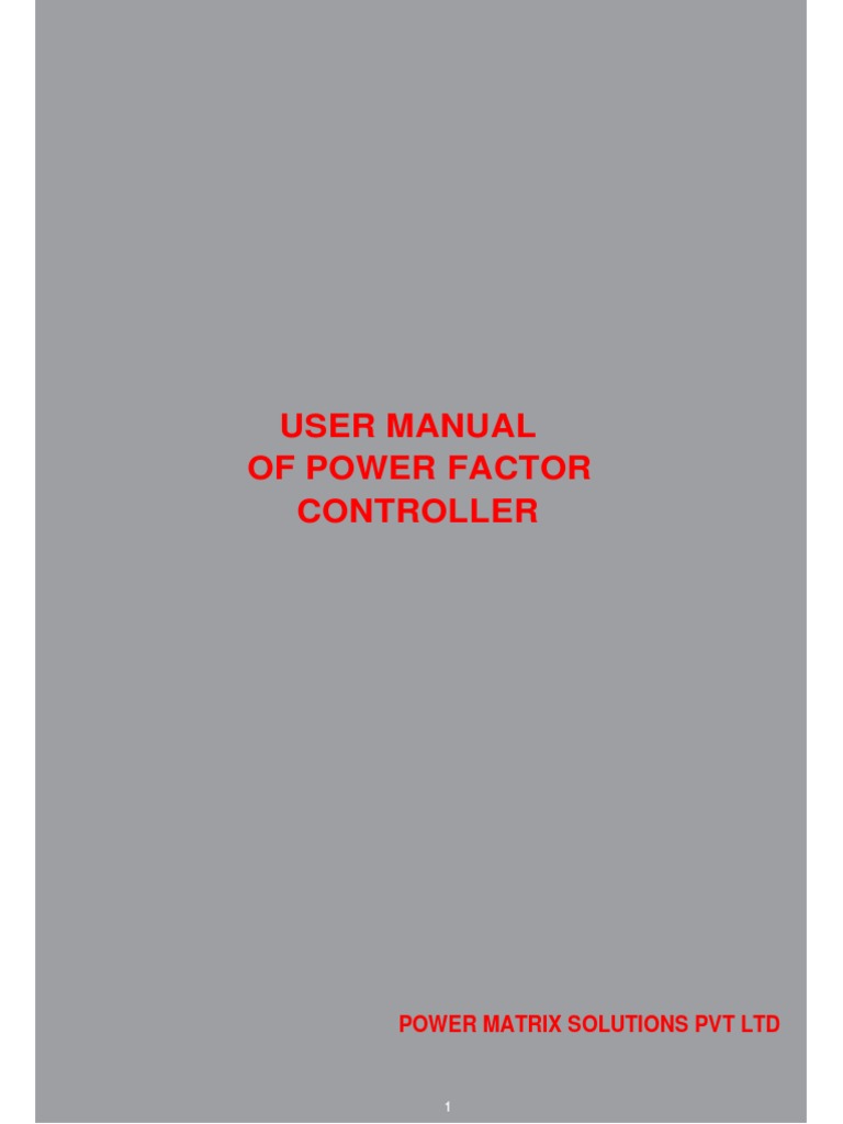 Power Factor Controller User Manual | PDF | Transformer | Mains Electricity