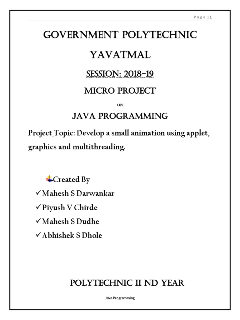 Small Applet Program That Create Small Animation | PDF | Java ...